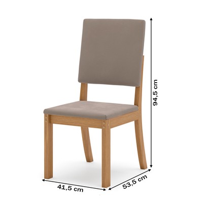 Cadeira Kit 2 Cadeiras Mila Nature/Marrom Amêndoa - Henn