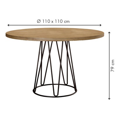 Mesa de Jantar 4 Lugares Dubai Linho Cinza Claro/Preto Fosco/Siena 3897 - Mais Decor