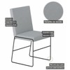 Mesa de Jantar 4 Lugares Dubai Linho Cinza Claro/Preto Fosco/Siena 3897 - Mais Decor