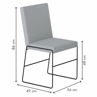 Mesa de Jantar 4 Lugares Dubai Linho Cinza Claro/Preto Fosco/Siena 3897 - Mais Decor