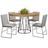 Mesa de Jantar 4 Lugares Dubai Linho Cinza Claro/Preto Fosco/Siena 3897 - Mais Decor