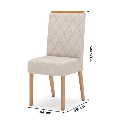 Cadeiras Kit 2 Cadeiras Nina Nature/Linho - Henn