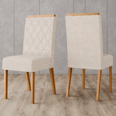 Cadeiras Kit 2 Cadeiras Nina Nature/Linho - Henn