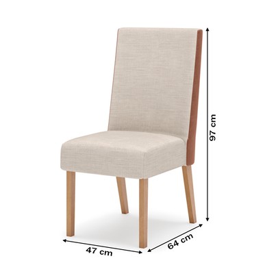 Cadeiras Kit 2 Cadeiras Anne Nature/Courano/Linho - Henn