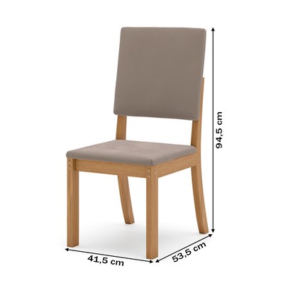 Cadeiras Kit 4 Cadeiras Mila Nature/Marrom Amêndoa S35 - Henn
