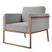 Poltrona M04 Cobre/Linho Cinza 3963 - Mais Decor
