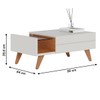 Mesa de Centro Noronha 1 Gaveta Off White/Matte/Freijó - Colibri