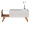 Mesa de Centro Noronha 1 Gaveta Off White/Matte/Freijó - Colibri