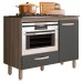 Balcão de Cozinha para Cooktop Fit 1 Porta 1 Gaveta Carvalho Nature/Chumbo - Nicioli