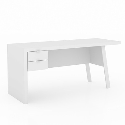 Mesa para Escritório 2 Gavetas Me4122 Branco/Branco - Tecno Mobili