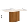 Mesa de Madeira Solana com Vidro Nature/Off White Sc67 - Henn