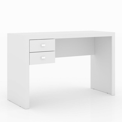 Mesa Escrivaninha 2 Gavetas Me4123 Branco - Tecno Mobili