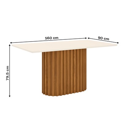 Mesa de Madeira Solana Nature/Off White Sc69 - Henn