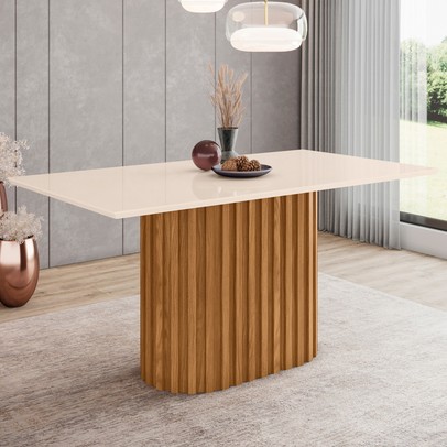 Mesa de Madeira Solana Nature/Off White Sc69 - Henn