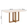 Mesa de Madeira Natalí com Vidro Nature/Off White Sc71 - Henn