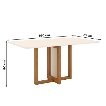 Mesa de Madeira Natalí Nature/Off White Sc72 - Henn