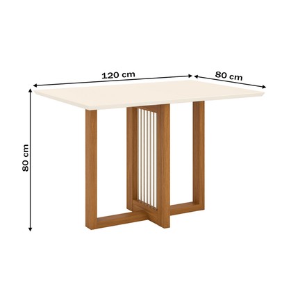 Mesa de Madeira Natalí Nature/Off White Sc75 - Henn
