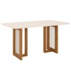 Mesa de Madeira Yara com Vidro Nature/Off White Sc79 - Henn