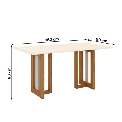 Mesa de Madeira Yara Nature/Off White Sc80 - Henn