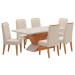 Mesa de Jantar 6 Lugares Porto Seguro com Vidro Mel/Nude/Off White - Panorama Móveis