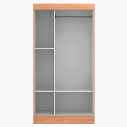 Guarda-Roupa Solteiro Berlim 2 Portas com Espelho Cinamomo - Evidencia Móveis