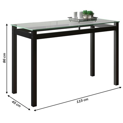 Aparador Tokio com Tampo de Vidro Preto - Art Panta