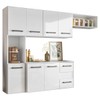 Cozinha Compacta Suspensa Juliete 7 Portas 2 Gavetas Branco - Nicioli
