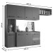 Cozinha Compacta Suspensa Juliete 7 Portas 2 Gavetas Carvalho Nature/Off White Cristal - Nicioli