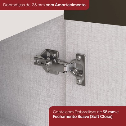 Armário Aéreo Cozinha 60 Cm Connect 1 Porta Off White - Henn