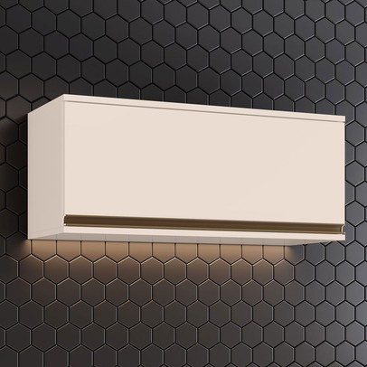 Armário Aéreo Cozinha 80 Cm Connect 1 Porta Off White - Henn