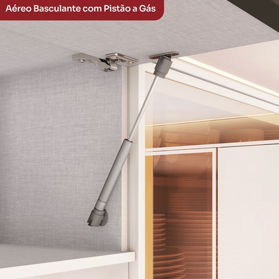 Armário Aéreo Cozinha 80 Cm Connect 1 Porta Off White - Henn