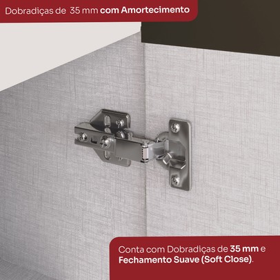 Armário Aéreo Cozinha Canto Oblíquo Connect 2 Portas 100% Mdf Off White - Henn