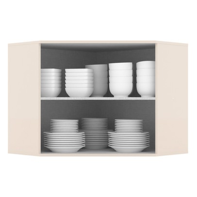 Armário Aéreo Cozinha Canto Oblíquo Connect 2 Portas 100% Mdf Off White - Henn