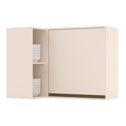 Armário Aéreo Cozinha de Canto Reto Connect 1 Porta Off White - Henn