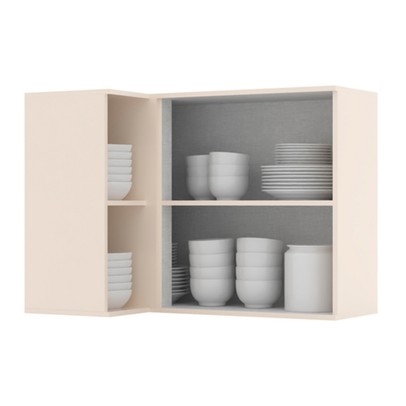 Armário Aéreo Cozinha de Canto Reto Connect 1 Porta Off White - Henn