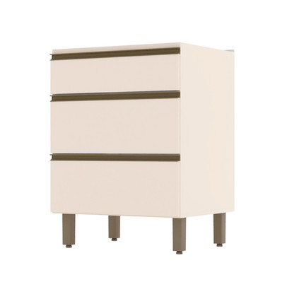 Armário de Cozinha 3 Gavetas Connect Off White C63 - Henn
