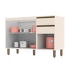 Balcão de Cozinha para Pia 120 Cm Connect 3 Portas 2 Gavetas 100% Mdf Off White C66 - Henn