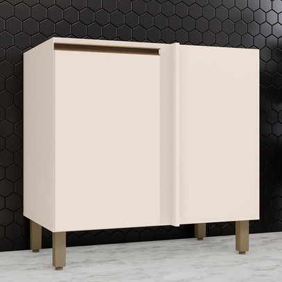 Armário de Cozinha para Canto Reto 1 Porta Connect Off White C68 - Henn