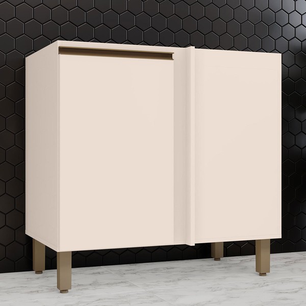 Armário de Cozinha para Canto Reto 1 Porta Connect Off White C68 - Henn