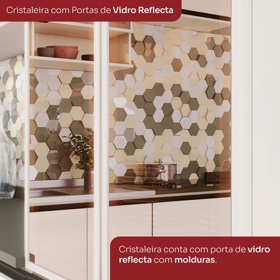 Cristaleira 4 Portas Connect Off White C71 - Henn