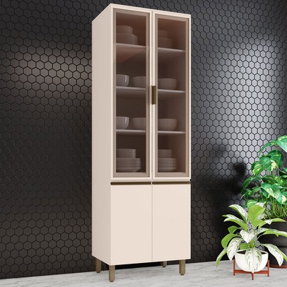 Cristaleira 4 Portas Connect Off White C71 - Henn