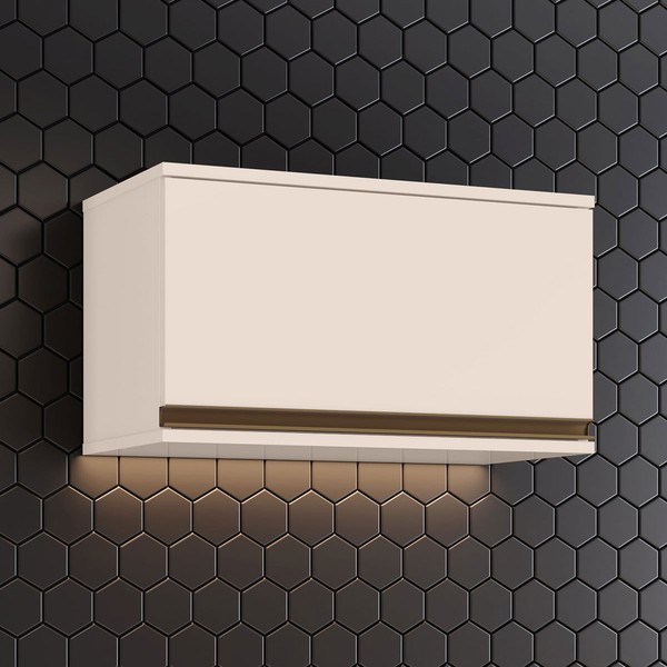 Armário Aéreo Cozinha Connect 1 Porta Basculante Off White - Henn