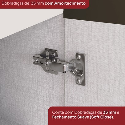 Armário de Cozinha 60 Cm Connect 2 Portas 100% Mdf Off White C78 - Henn
