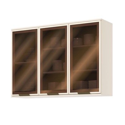 Armário Aéreo Cozinha 120cm Connect 3 Portas 100% Mdf Off White - Henn