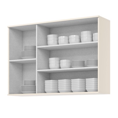 Armário Aéreo Cozinha 120cm Connect 3 Portas 100% Mdf Off White - Henn
