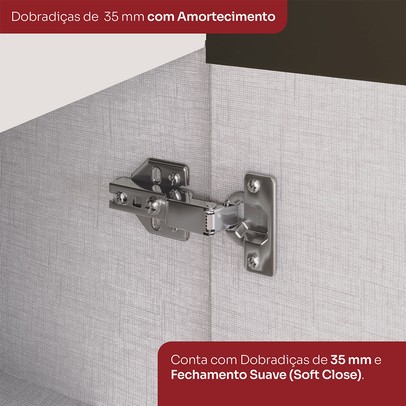 Armário Aéreo Cozinha Connect 1 Porta 100% Mdf Off White C81 - Henn