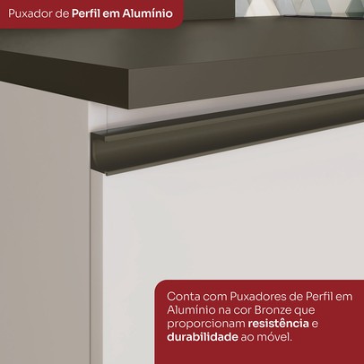 Armário Aéreo Cozinha Connect 1 Porta 100% Mdf Off White C81 - Henn