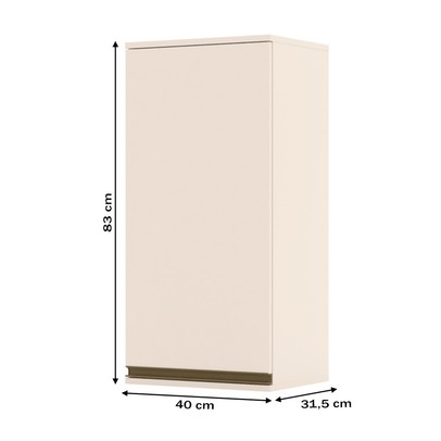 Armário Aéreo Cozinha Connect 1 Porta 100% Mdf Off White C81 - Henn