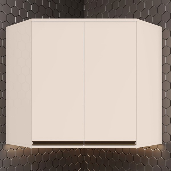 Armário Aéreo Cozinha 79 Cm Connect Oblíquo 2 Portas 100% Mdf Off White - Henn