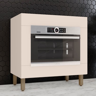 Balcão de Cozinha para Forno de Embutir Connect Off White - Henn